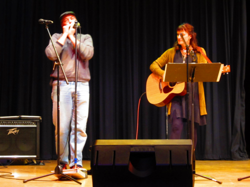 Don Porth (harmonica) and Kathleen Meyeer (guitar & vocals) at the MMPDX show in 2012