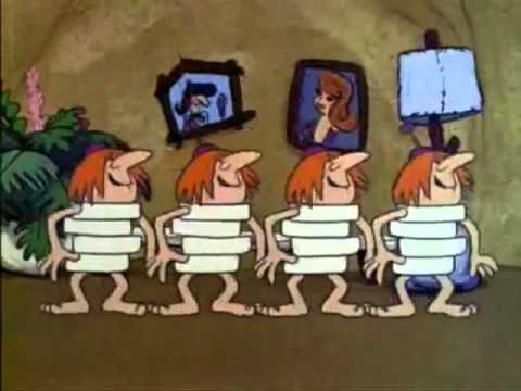 cartoon picture of The Wayouts, a fictional singing group from The Flintstones TV show